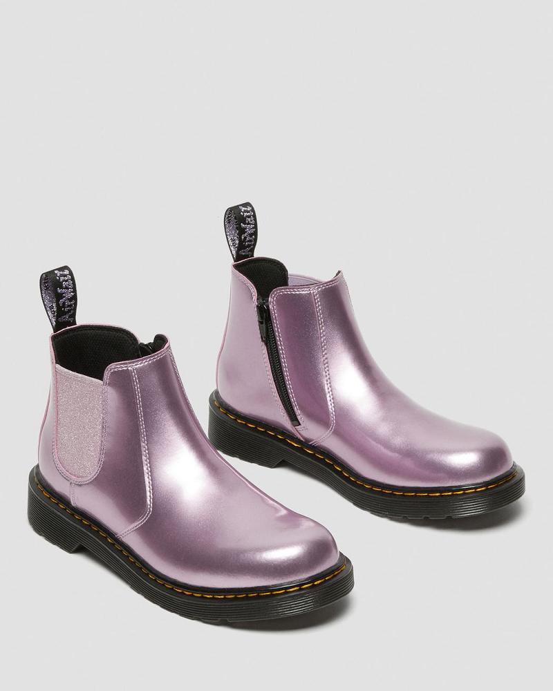 Pink Kids' Dr Martens Youth 2976 Metallic Chelsea Boots | CA 670LIS